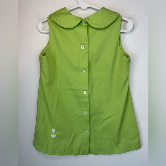 ZUCCINI Toddler Girls Green Smocked Peter Pan Collar Easter Bunny Dress | 4T - Picture 5 of 8